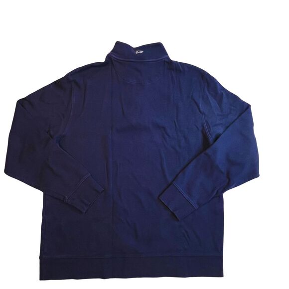 Vineyard Vines Sweater Womens Medium Navy Blue Quarter Zip Cotton Fall Pullover - Picture 2 of 12